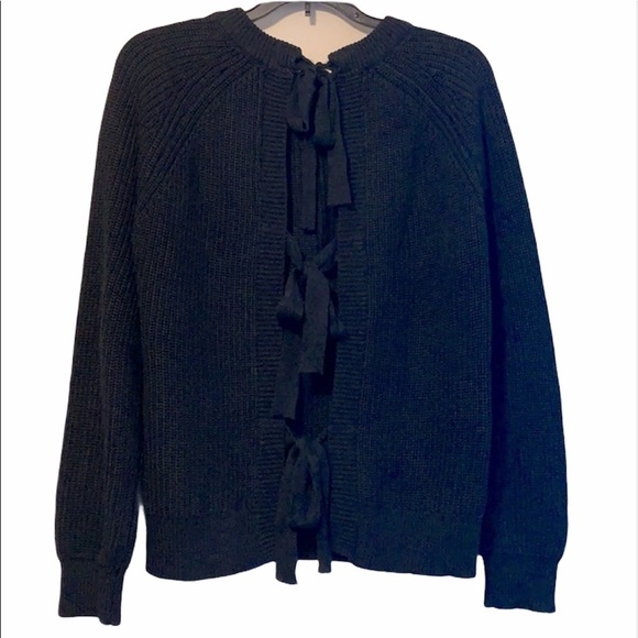 English Factory Knit Pullover,Back Bow Ties,BlackM - Picture 1 of 13